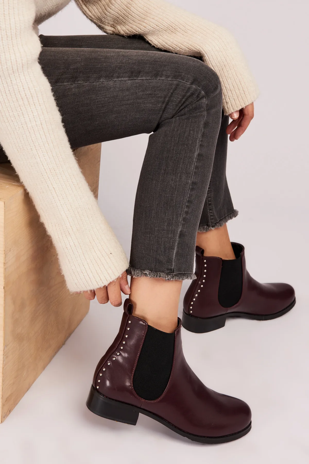 Женские ботинки Derimod бордового цвета |