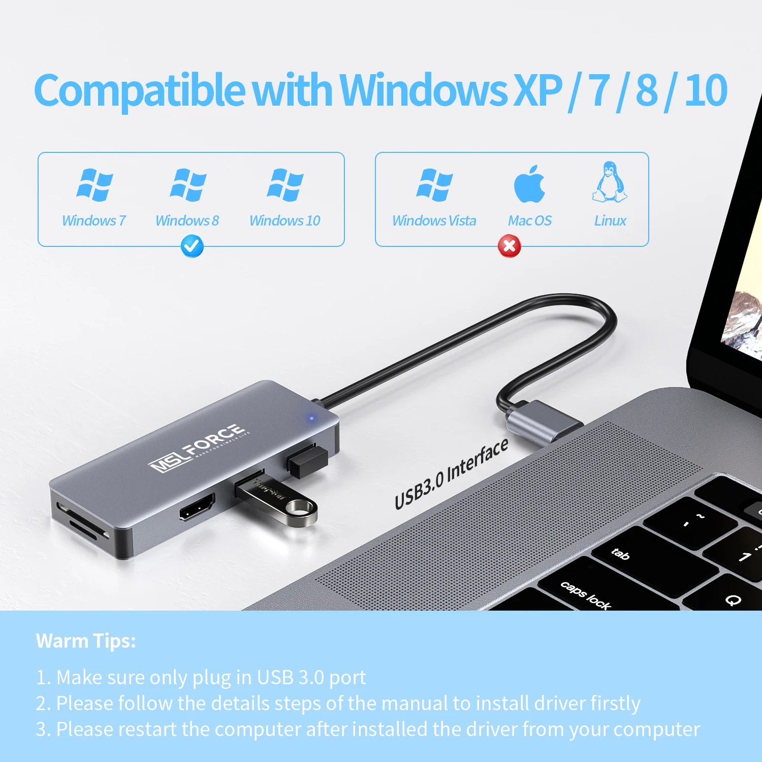 USB к двойному USB3.0 TYPE-A HUB кардридер с HDMI преобразователем HD1080P видео графический