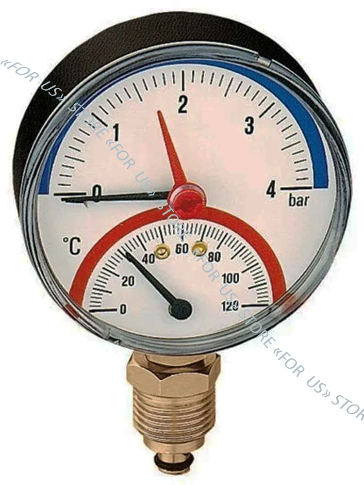 Термоманометр ТИМ аксиального подключения 1/2&quot измеритель давления для воды