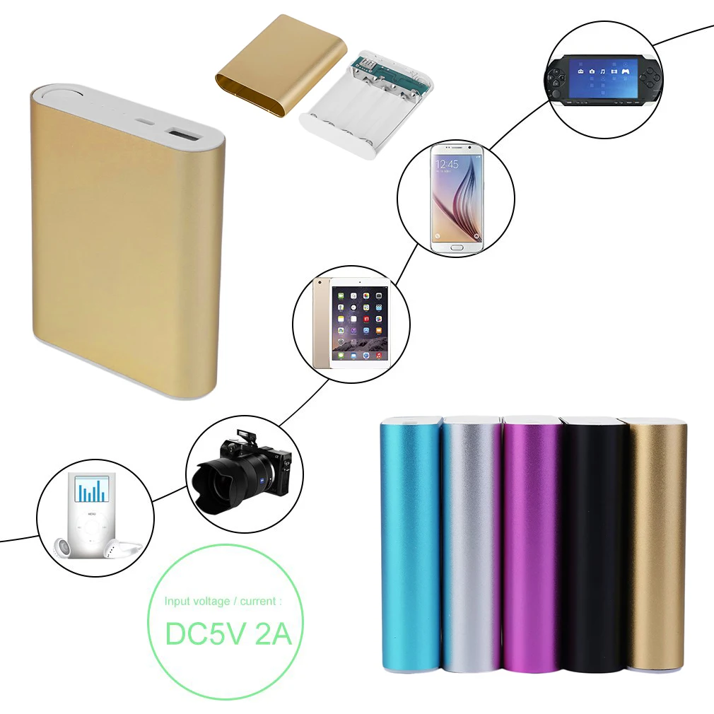 

Внешний аккумулятор большой емкости, 1 шт., USB, 4*18650, чехол для зарядки телефонов