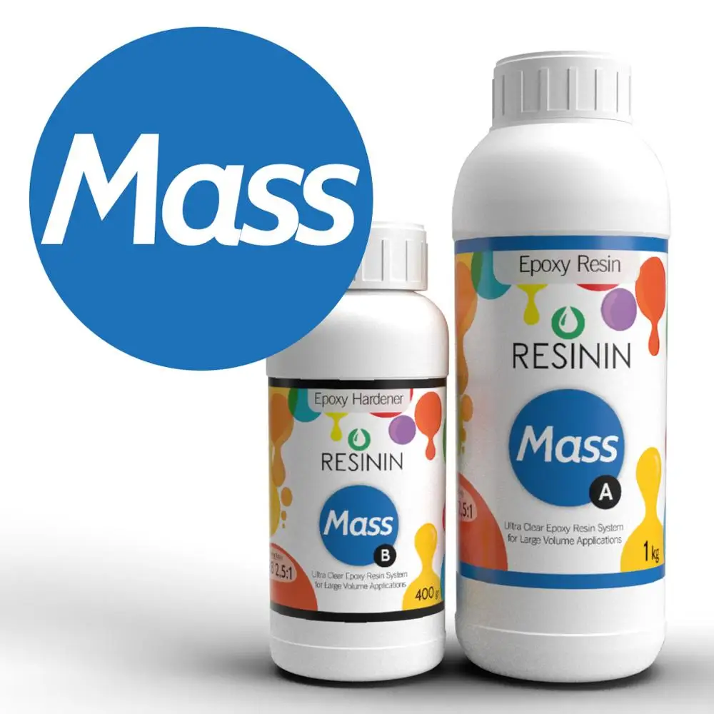 Resinin Mass Ультрапрозрачный Набор для затвердителя эпоксидной смолы AB River Crystal
