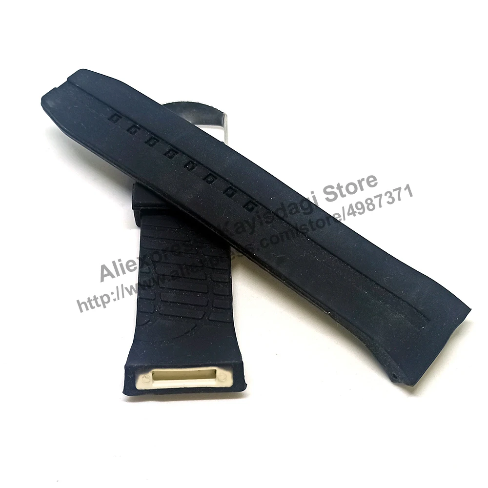 Черный мягкий силиконовый ремешок для часов 27 мм с застежкой-Comp Porsche Design P6750 |