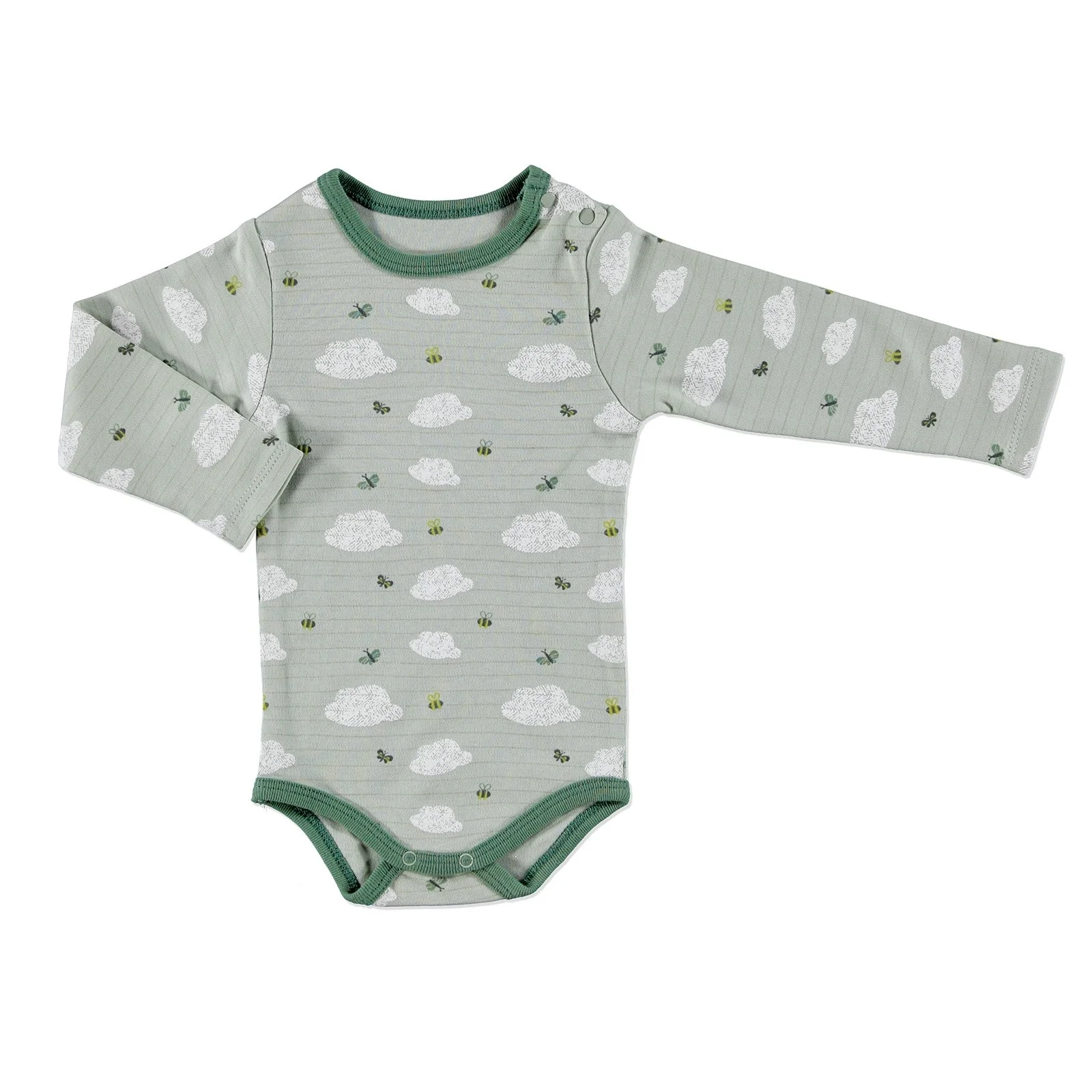 Ebebek Bambaki Scout Bear/боди с длинными рукавами и застежкой на шее для маленьких