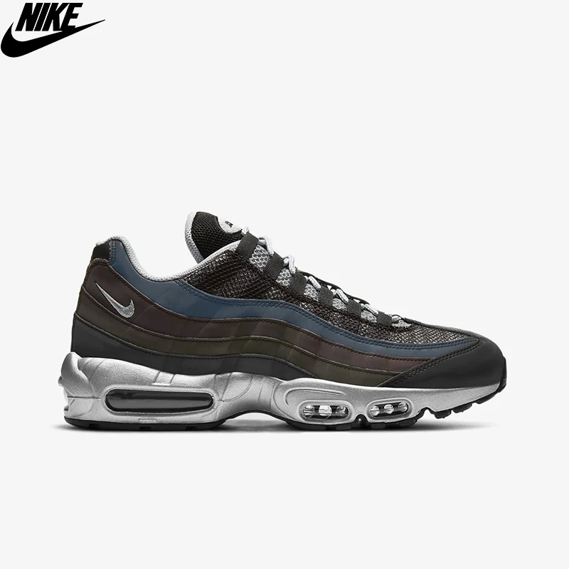 Оригинальные мужские спортивные туфли Nike Air Max 95 PRM цвет металлик серебро