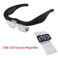 tattoo beauty surgical helping magnifying glasses magnifier 1 5x 2 5x 3 5x 5 0x usb rechargeable with led light for watch repair