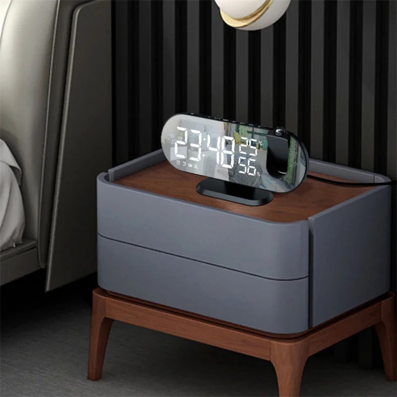 Светодиодный Будильник с цифровой проекцией настольные электронные часы FM-радио