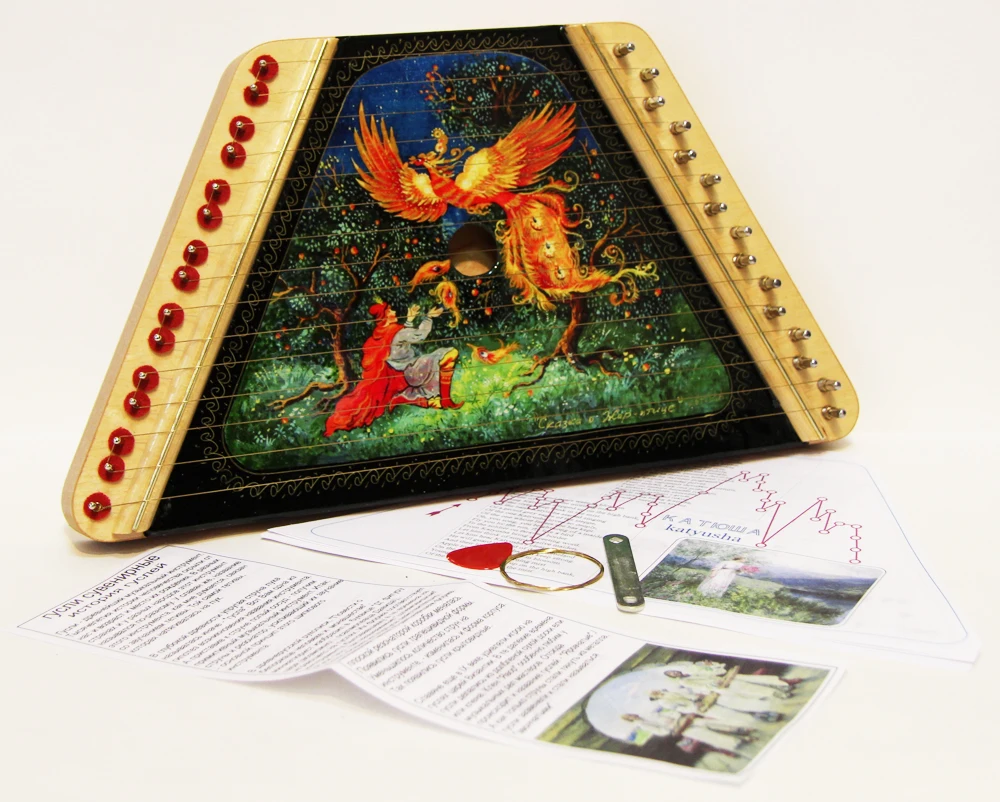 Musical instrument gusli souvenir muses. Card media spare string | Дом и сад