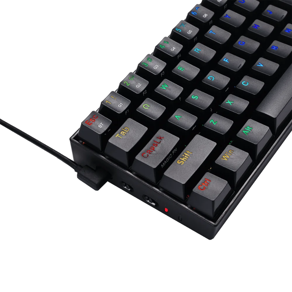 Компактная Беспроводная механическая клавиатура Redragon K530 Draconic 60% RGB с коричневыми