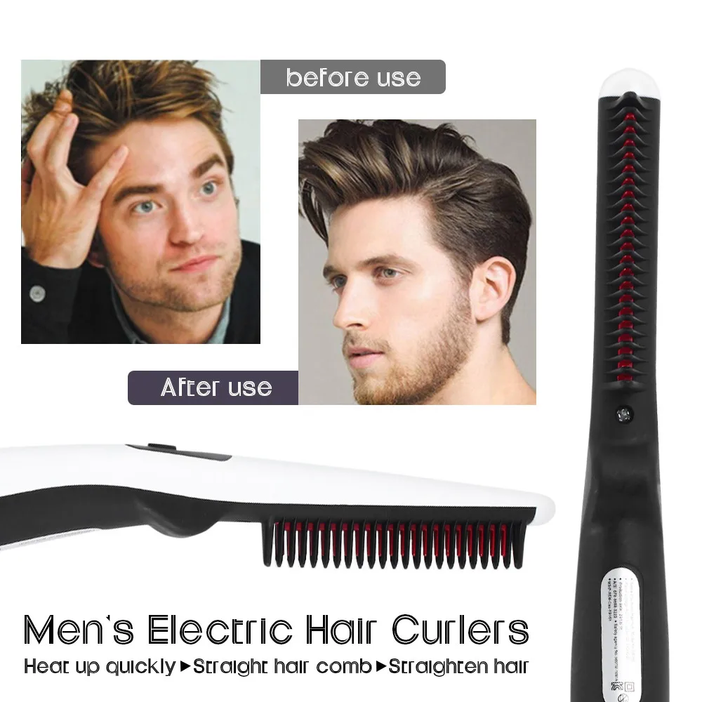 

Hair Beard Straightener Comb Brush Electric Quick Heated Men Styler Styling Hair Straightening Comb Electric Hair Comb