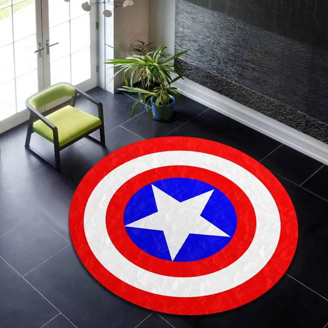 

Круглый ковер с 2 узорами Captain America, красный круглый ковер, круглый ковер, современный круглый ковер, популярный ковер, тематический ковер, ук...