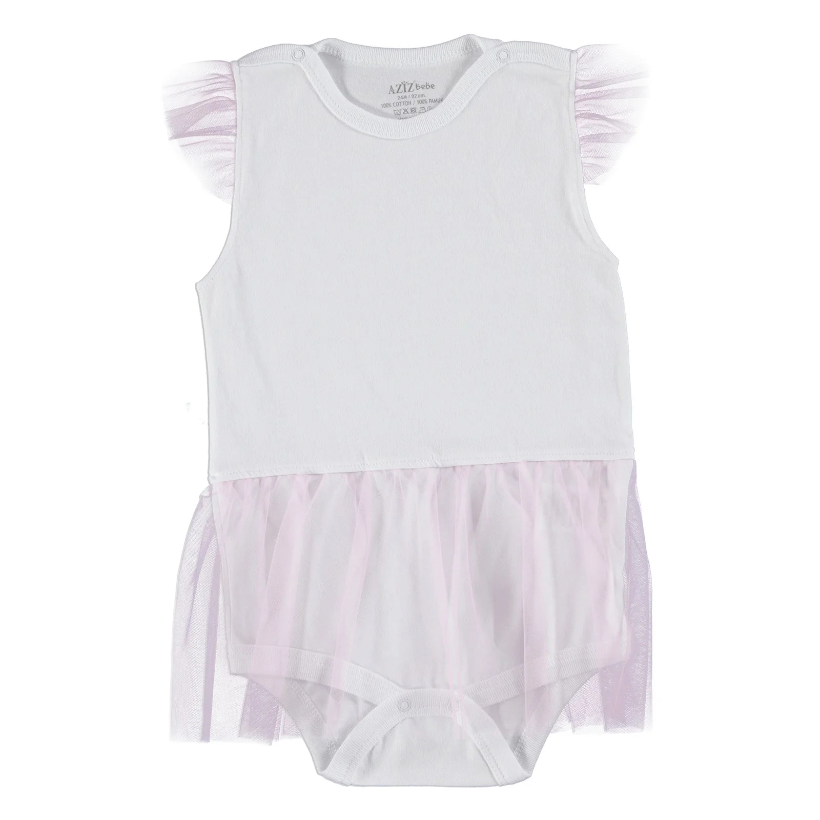 Летнее боди с короткими рукавами для маленьких девочек ebebek Aziz Bebe |