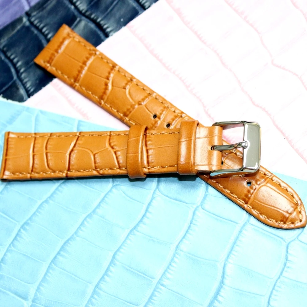 Ремешок из натуральной коровьей кожи для наручных часов черный кожаный браслет