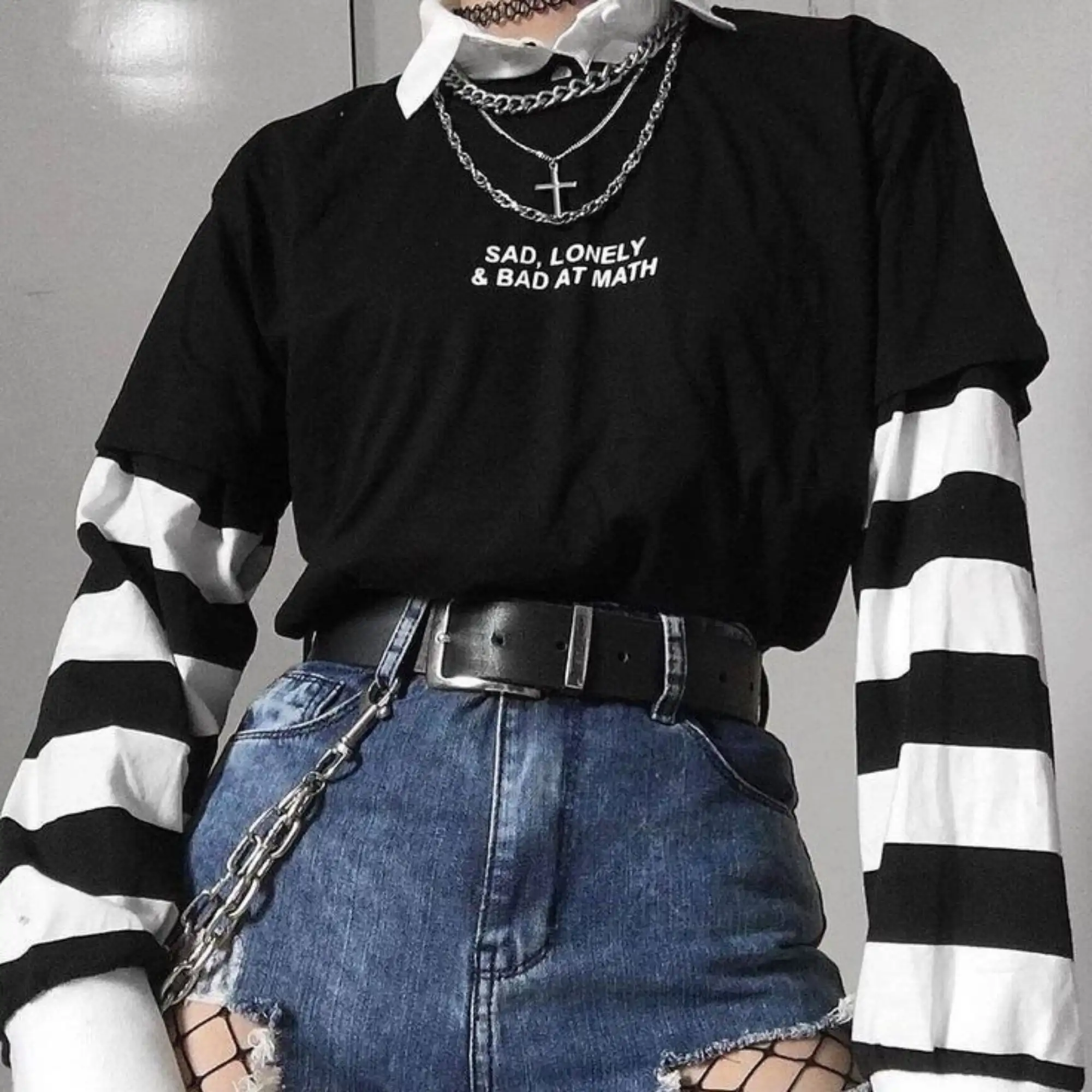 

E Girl Clothing Gothic Shirt Grunge Shirt Vsco E Girl Aesthetic Grunge Outfit Japan women fashion unisex cool girl vintage tops