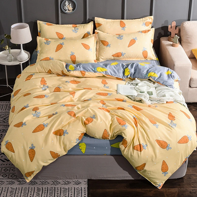 

Geometric Duvet Cover Cartoons Breathable Skin Friendly Queen Size Bedding Set With Pillowcase Bed sheet Comfortable Bedclothes
