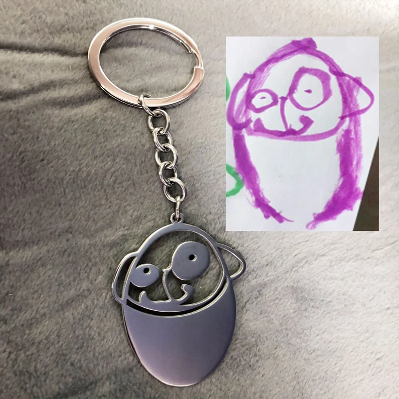 

Colorful Graffiti Personalized Custom Children Drawing Necklace For Kids Handmade Customized Necklaces Stainless Steel Jewelry