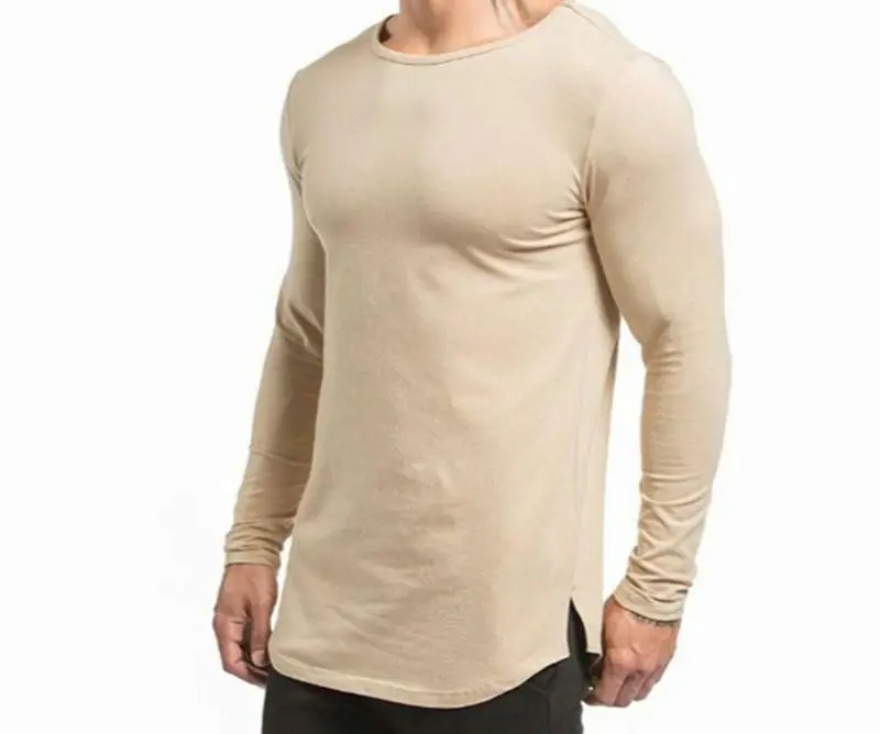 

Men's fitness running sports and leisure long-sleeved T-shirt slim cotton wicking stretch top