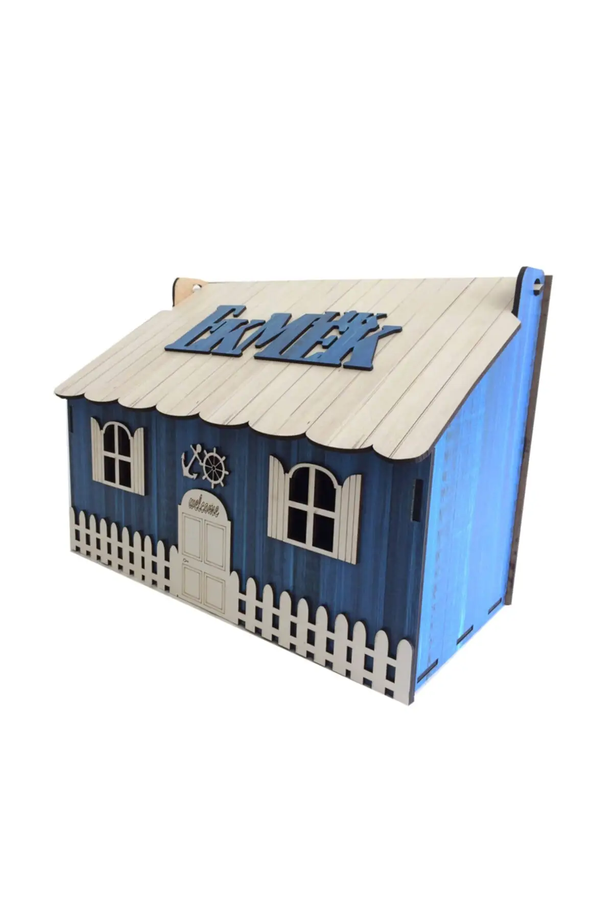 

Wooden House-Look Bread Storage Box Desktop Snack Storage Box Home Finishing Storage Box Tumbled Wood Breadbasket Custom Design
