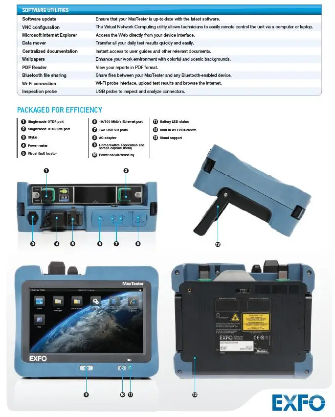 EXFO MAX-730C MaxTester рефлектометр SM MAX-730C-SM1-EA W/ VFL Мощность метр 1310/1550/1625 | Мобильные