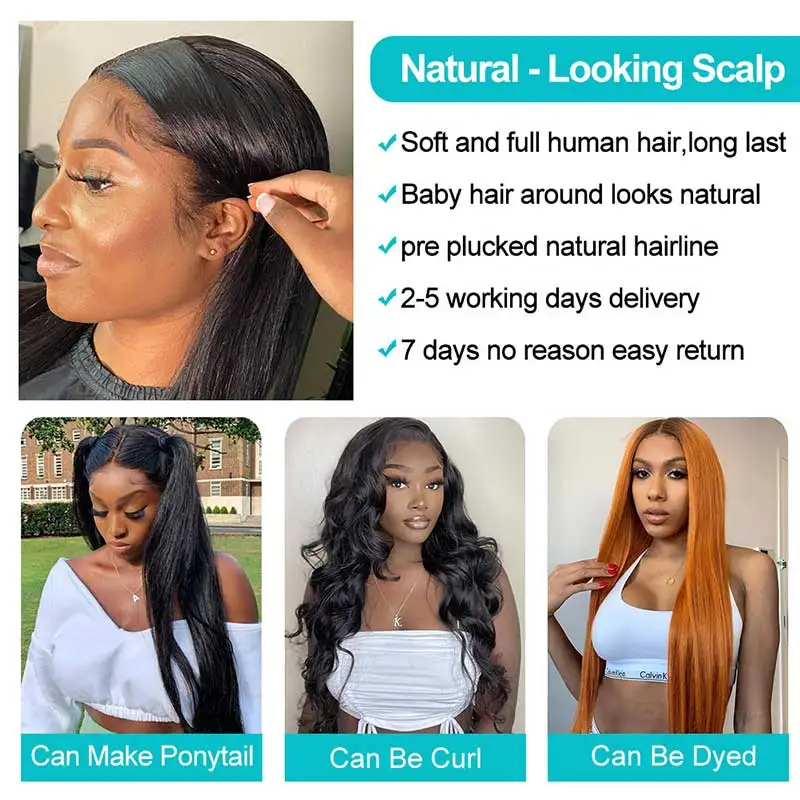 30inch Straight Hd Lace Frontal Wig For Women Human Hair 13x6 Hd Lace Front Wig Pre Plucked 360 Frontal Human Hair Wigs Ashimary images - 6