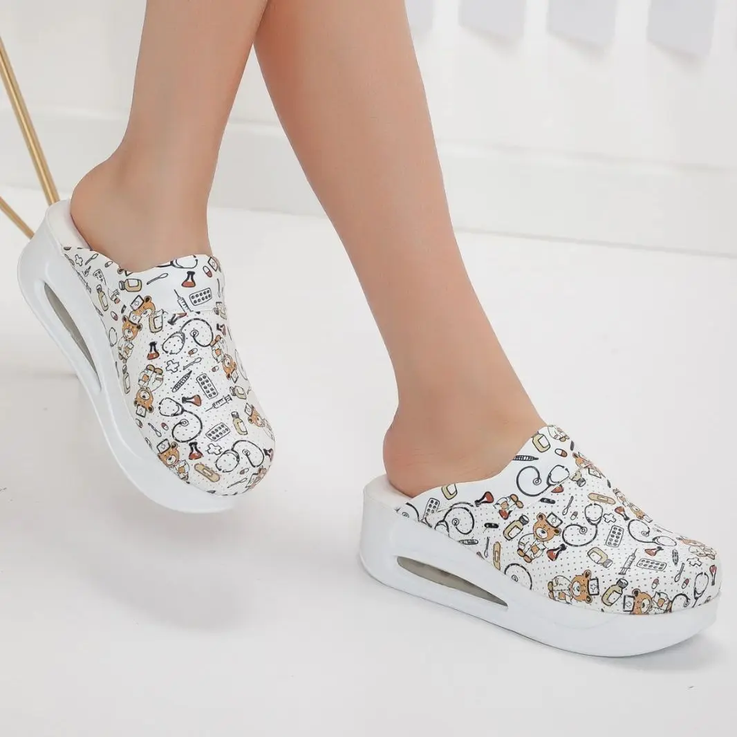 

2021 New Orthopedic Sabo Women Slippers Sandals Shoes Nurse Doctor Hospital Medical Casual Quality Soft Comfort Anti-Slip Clogs