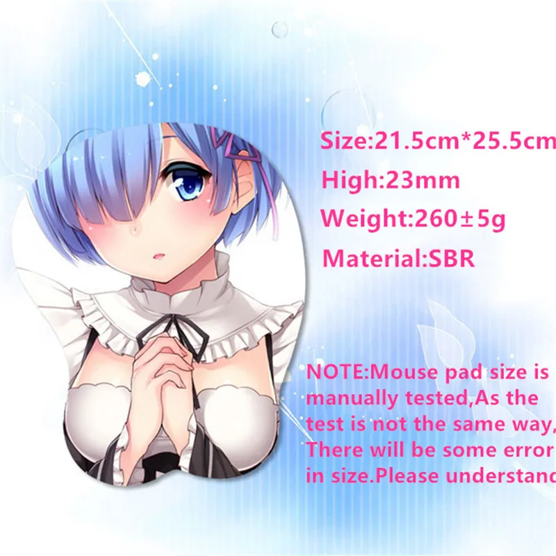 

Anime 3D Mouse Pad Cute Girls Emilia Wrist Rest Mousepad Sexy Office Gaming Pad Computer Cartoon Table Desk Notebook Laptop Mat