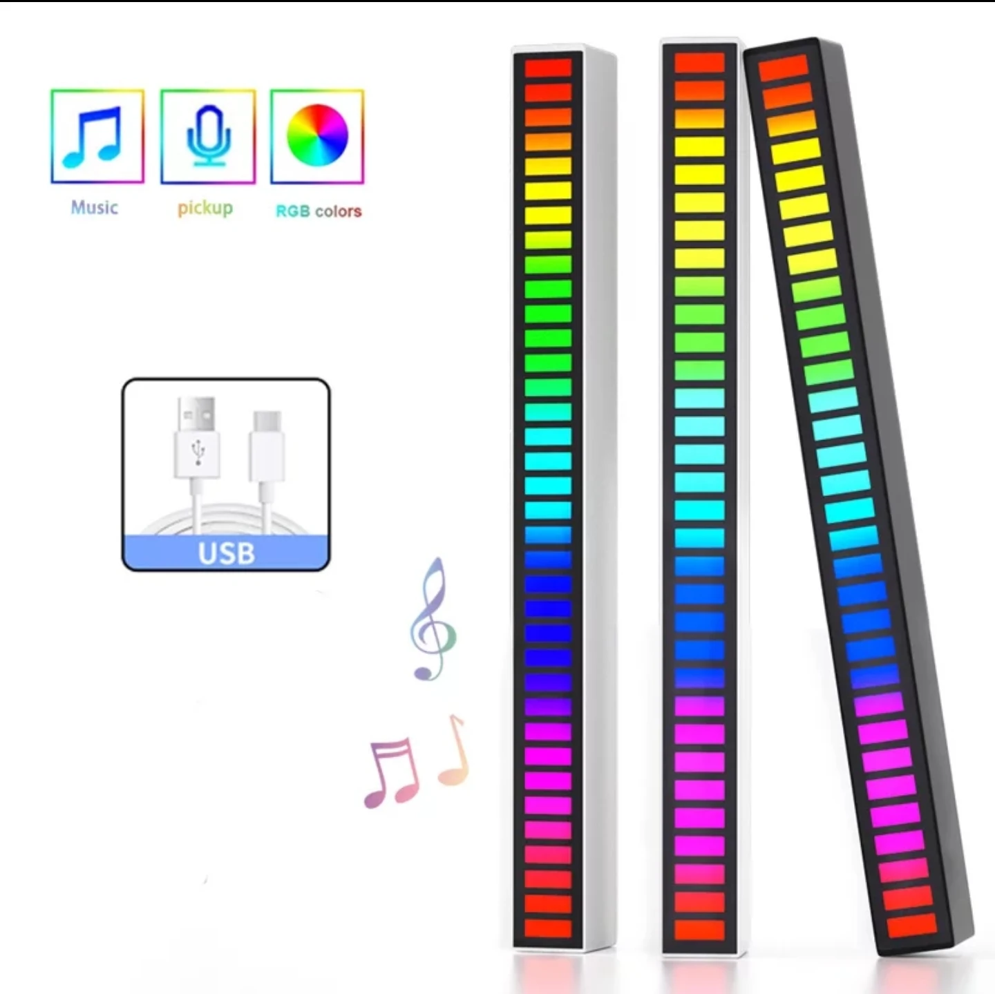 Светодиодная лента с управлением звуком эквалайзер светомузыка разноцветный