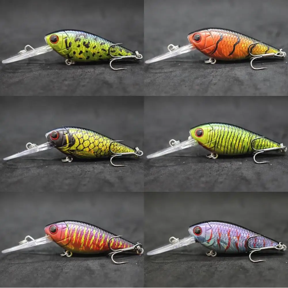 WLure Crankbait Воблер для рыбалки 7г 5см Легкий глубоководный погружатель на 3-4 метра Сильное колебание Epoxy покрытие тройные крючки C549.