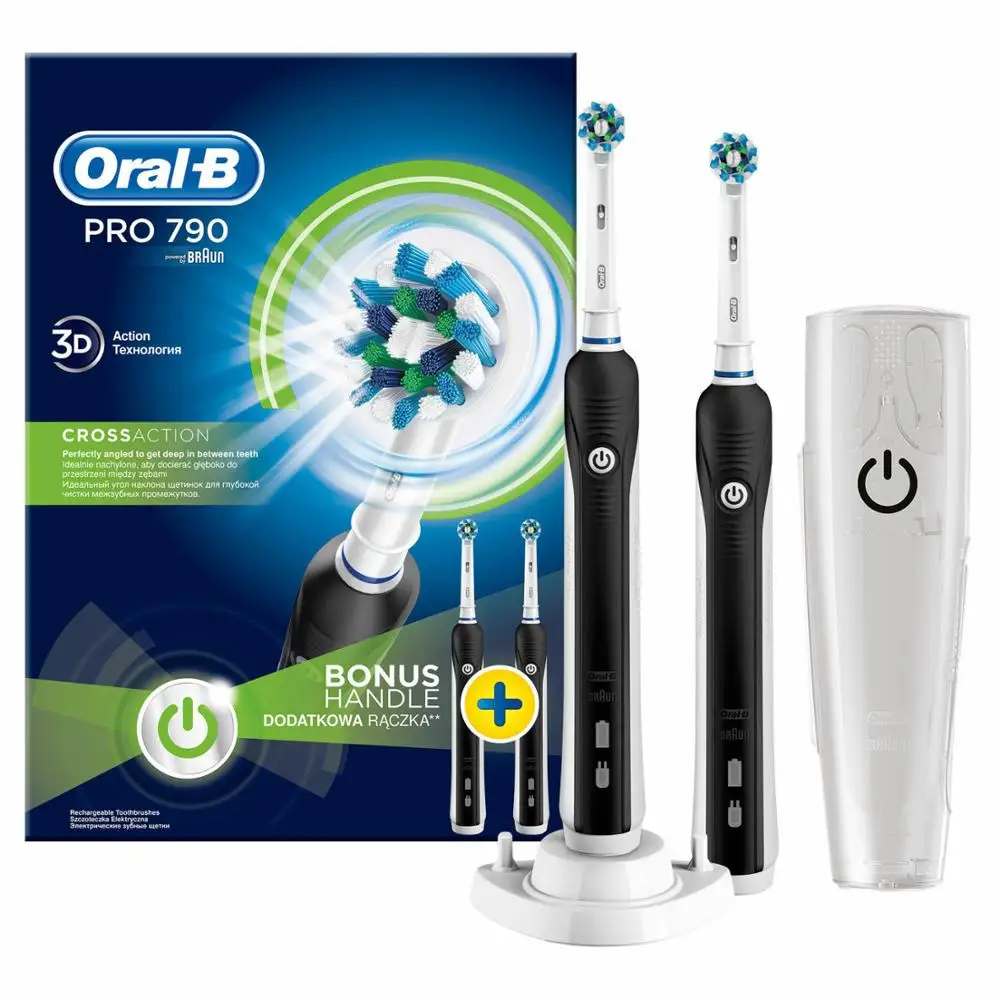 ORAL B Pro 790 Crossaction Зубная щётка Duo преимущество посылка 2 ручками по выгодной