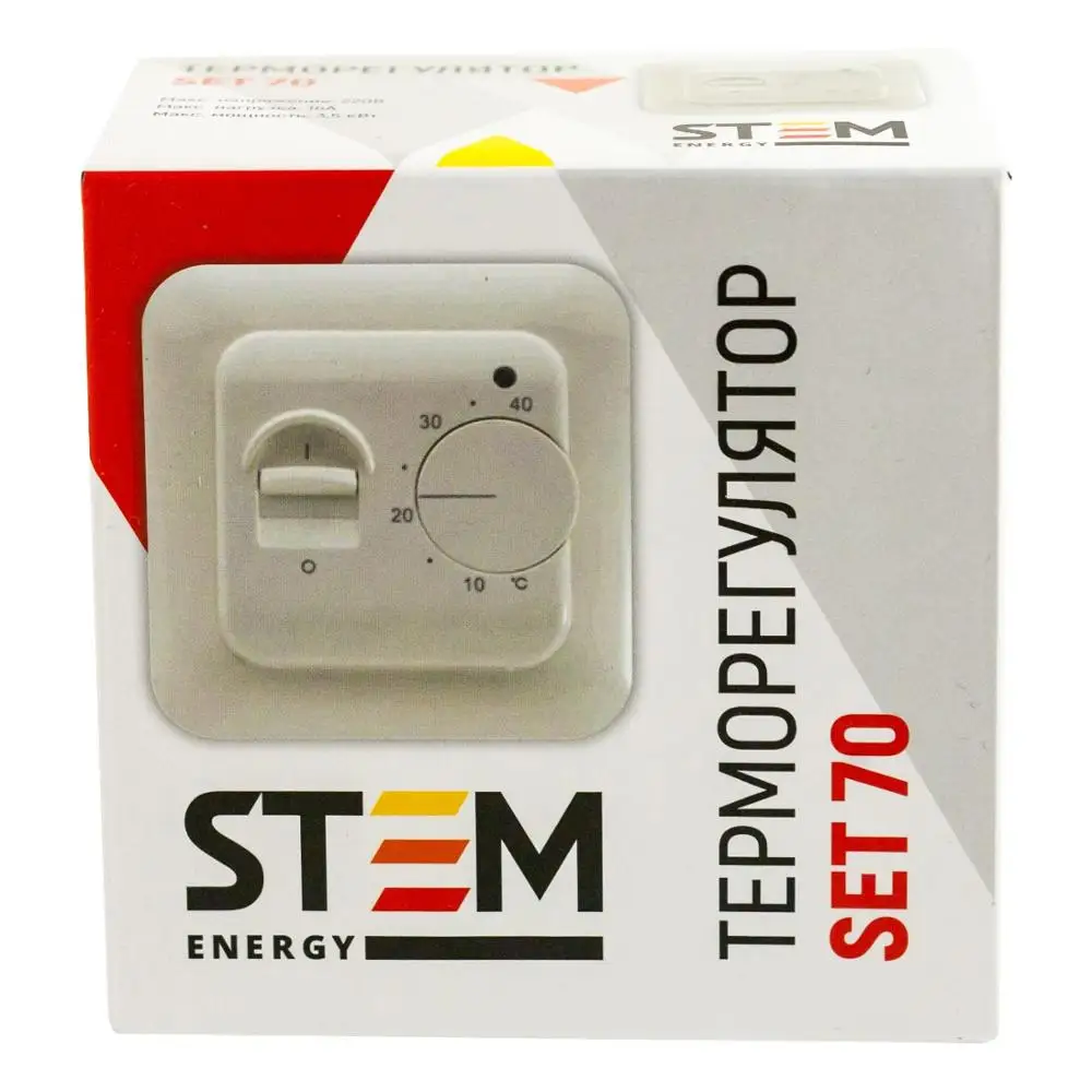 Механический терморегулятор STEM Energy SET-70 220В 16А для теплого пола регулятор