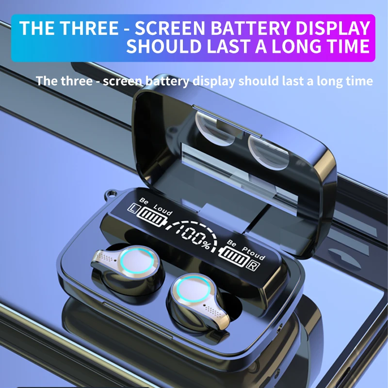 M9-18 Mirror Display TWS Bluetooth 5 0 наушники беспроводные 9D стерео спортивные