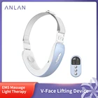 ANLAN V-Face подъемное устройство EMS массаж двойной подбородок удаление v-образной формы красныйсиний светодиодный светильник терапия подтяжка лица для похудения устройство
