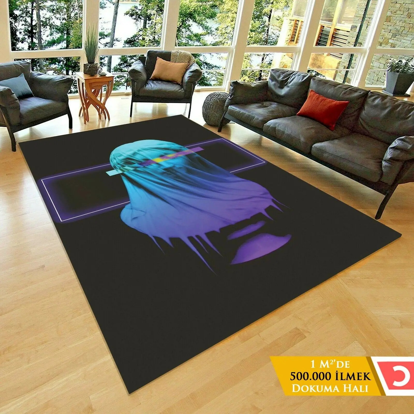 

Herms Neon Statue Patterned Carpet ,Non Slip Floor Carpet,Teen's Carpet,Turkish Rug