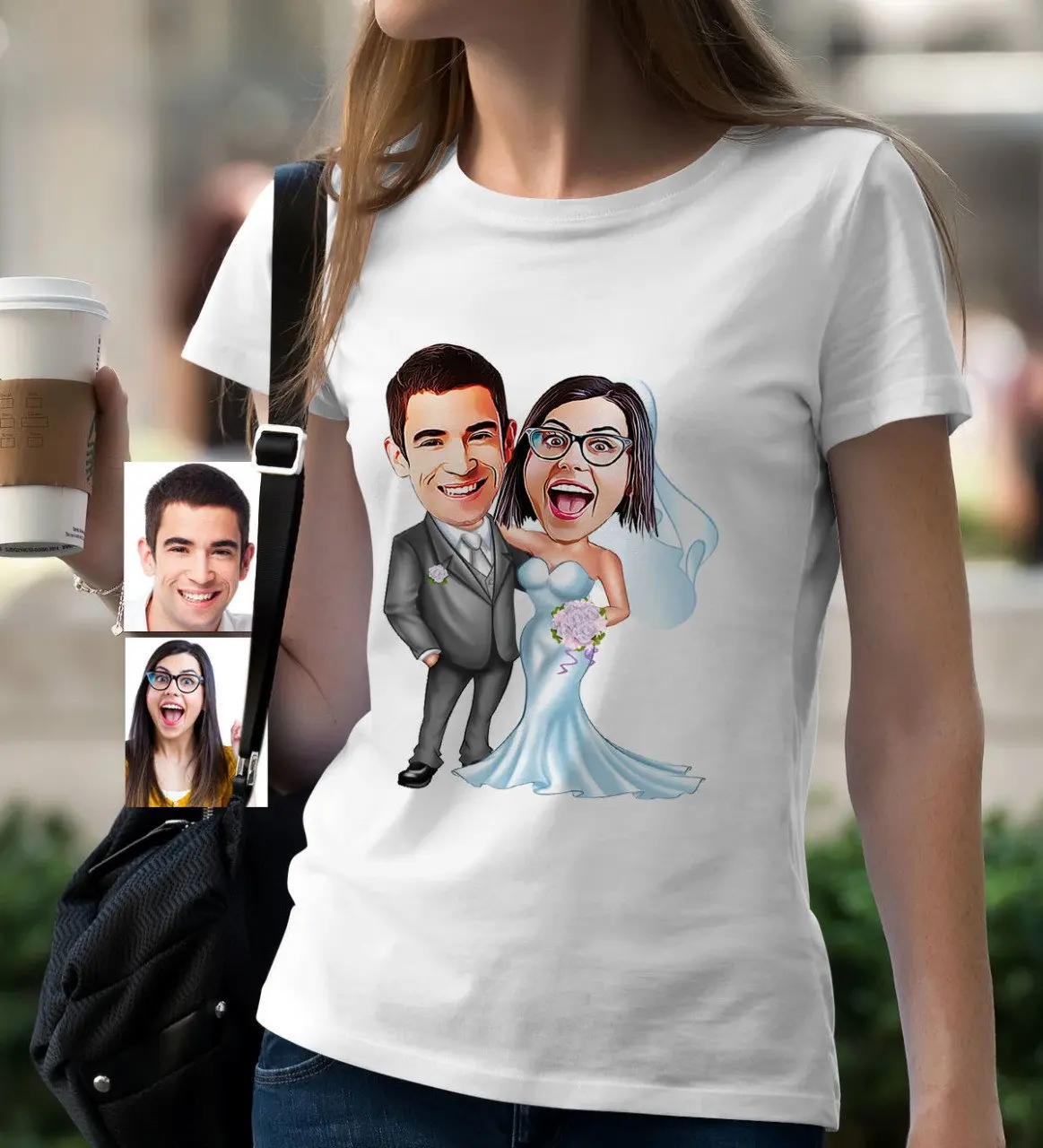

Персонализированные женятся белые женские T-Shirt-5 с героями мультфильмов