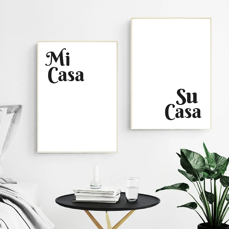 

Mi Casa Su Casa Spanish Quotes Posters and Prints Guest Room Decor Welcoming Wall Art Canvas Painting Pictures Home Decoration
