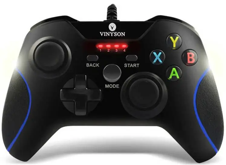 Геймпад проводной Vinyson MB-2199(X2) USB black (Черный) (WIN/Android/PS3) для ПК | Электроника