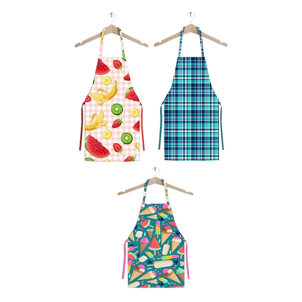 

Ays Home Watermelon Pattern Triple Family Stain-resistant Fabric Kitchen Apron 100 Polyester Waterproof Durable Texture Fun Design