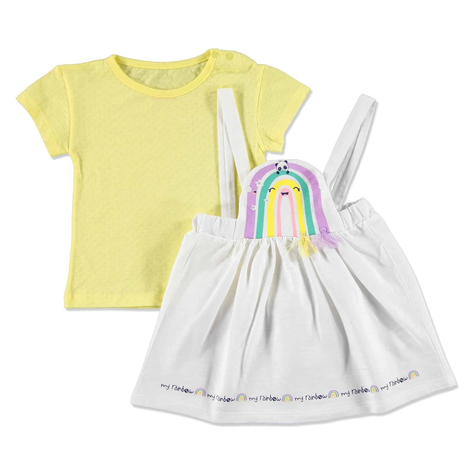 Ebebek Fisher Price/Летний комбинезон с радугой для маленьких девочек комплект футболкой