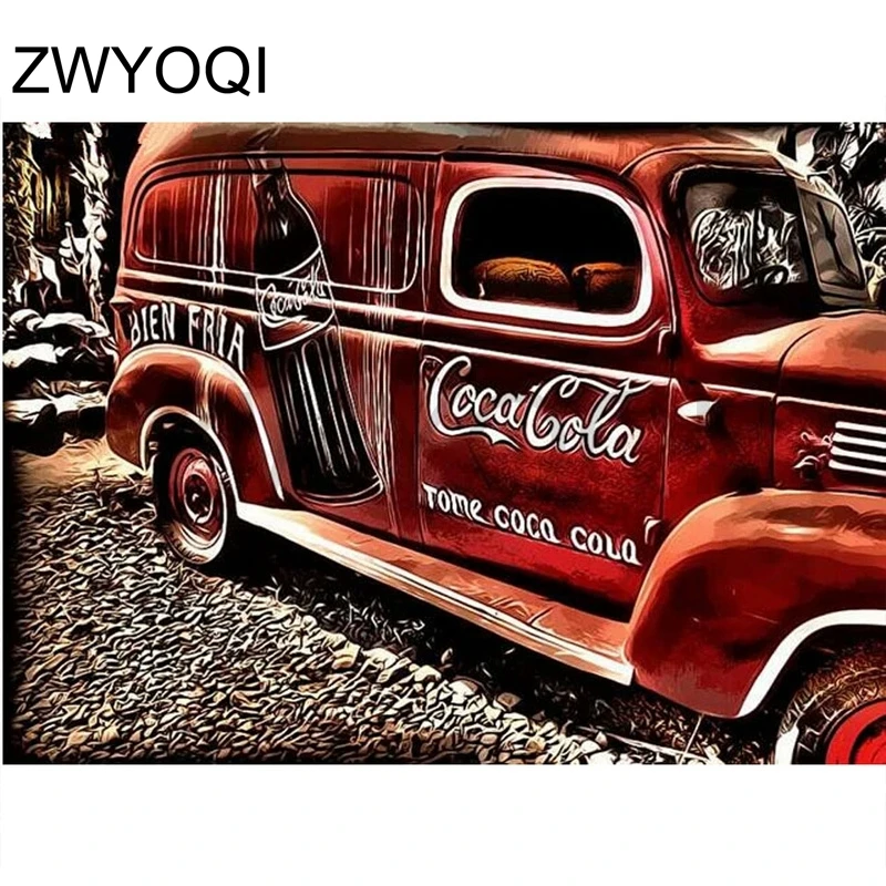 

Алмазная мозаика в виде красного автомобиля, полноразмерная вышивка, классический автомобиль, алмазная 3D вышивка крестиком «сделай сам», м...