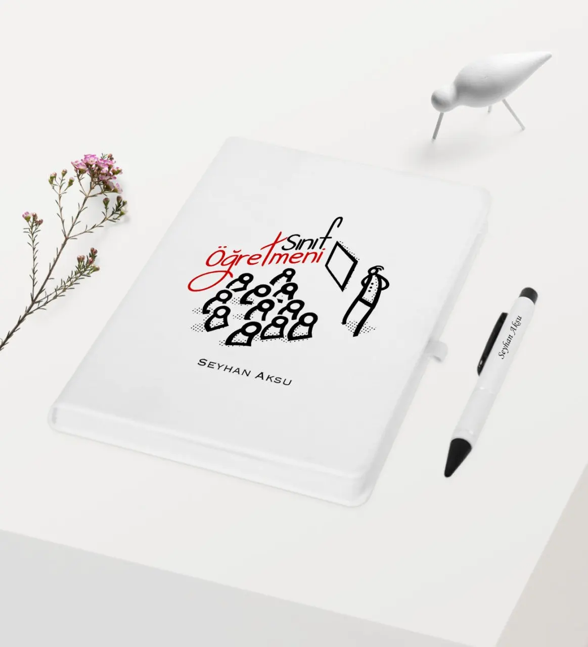 

Personalized Class Teacher Themed White Notebook Pen Gift Set-2