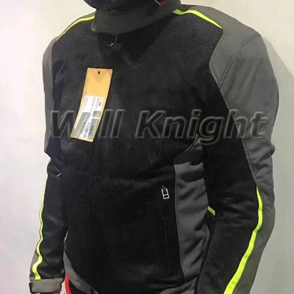 Мужская мотоциклетная воздухопроницаемая куртка черная красная серая дышащая