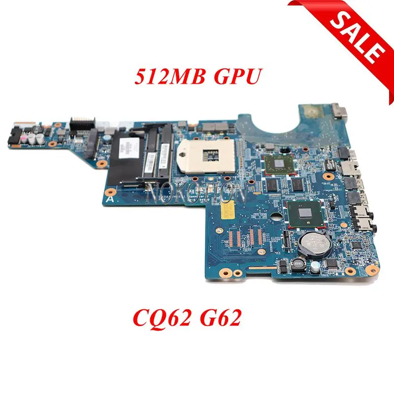 

NOKOTION Laptop Motherboard for HP Pavilion G62 CQ62 615578-001 595183-001 DA0AX1MB6H0 HM55 DDR3 512MB GPU free cpu