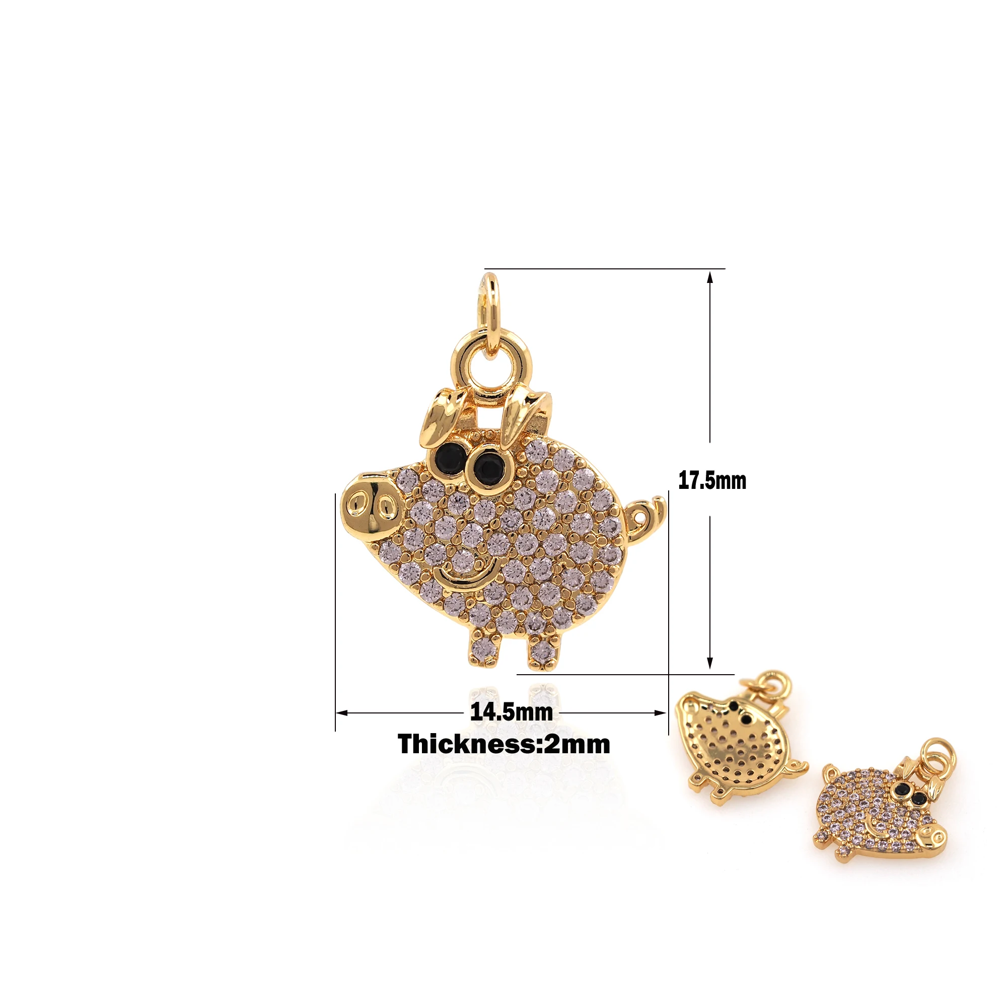 

New DIY Micropavé Zircon Animal Piggy Jewelry Bracelet Necklace Pendant Jewelry Accessories Valentine's Day Gift