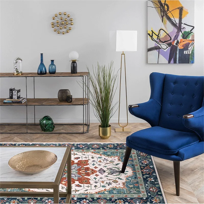 Персидский цветочный ковер Гостиная геометрической формы в европейском стиле