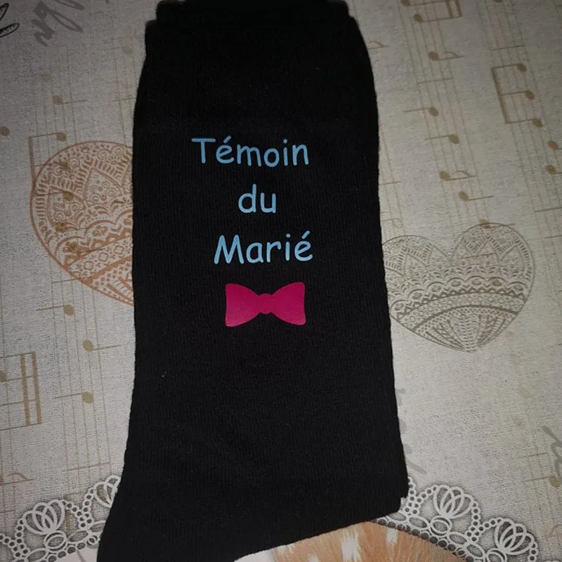 Модные повседневные Черные Свадебные носки под заказ для жениха лучшего мужчины