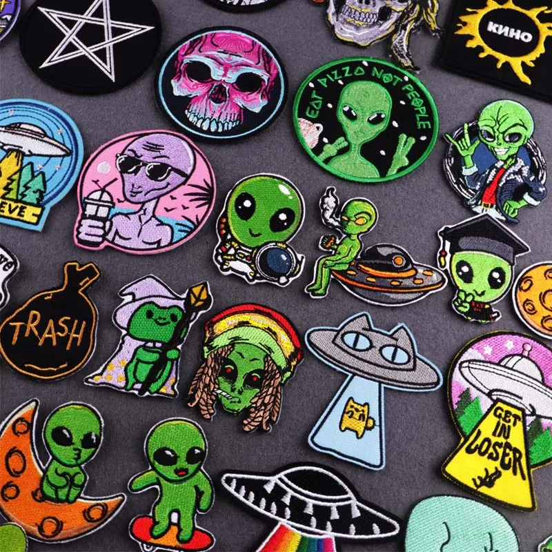 Патчи Alien/UFO вышитые патчи для одежды с вышивкой в стиле панк утюга искусственная