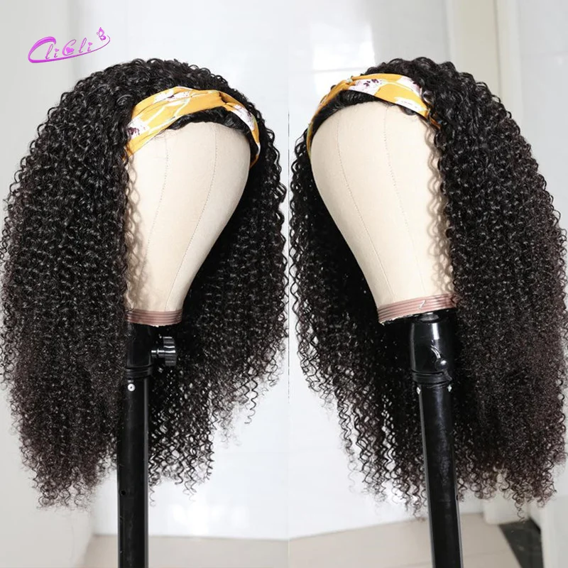 Кудрявые человеческие волосы парики для женщин бразильские черных 150% плотность