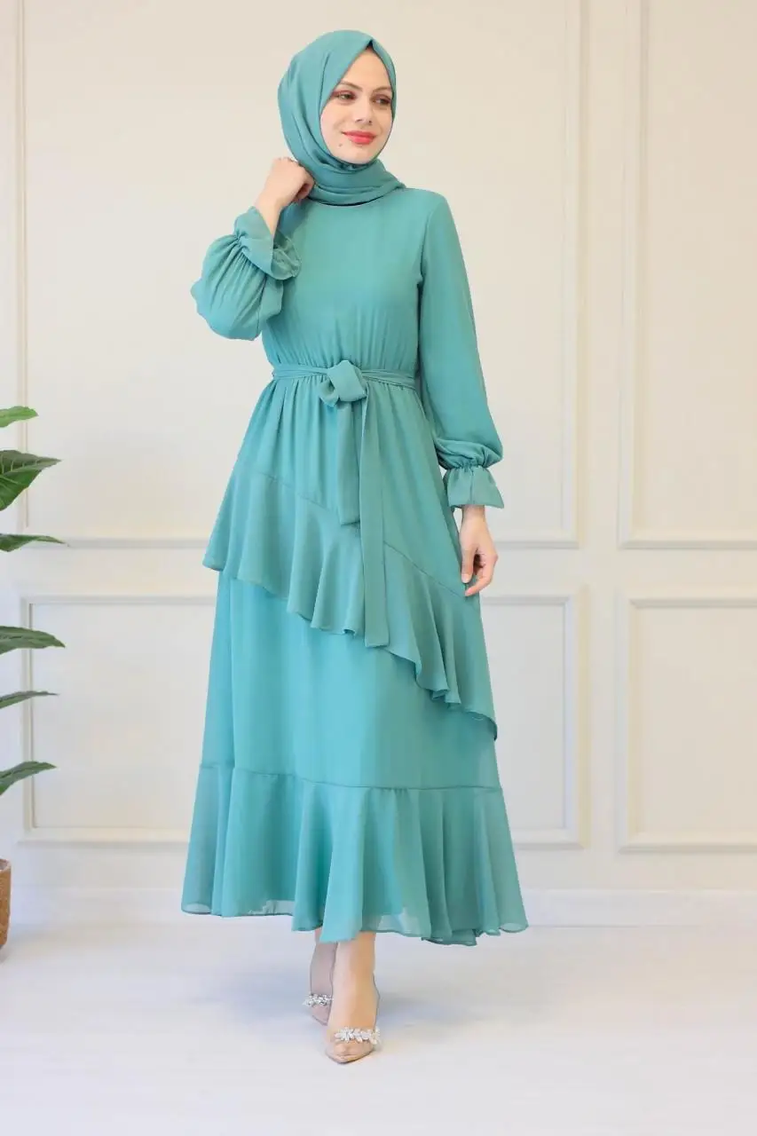 Женское шифоновое платье, модное и высококачественное длинное платье в современном стиле, мусульманская Мода, мусульманская одежда