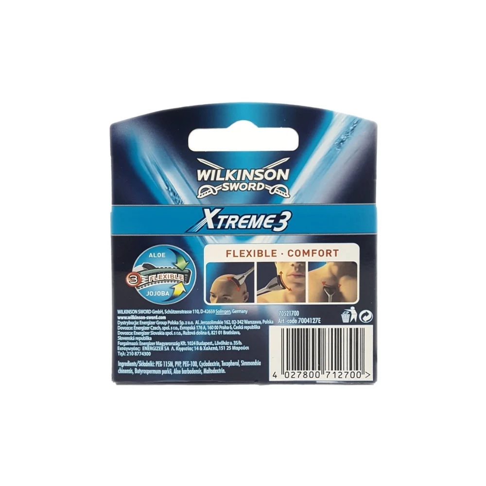 

Wilkinson Sword Xtreme3 Flex System 3 Blades Razor 1 Up + 5 Refill Blades