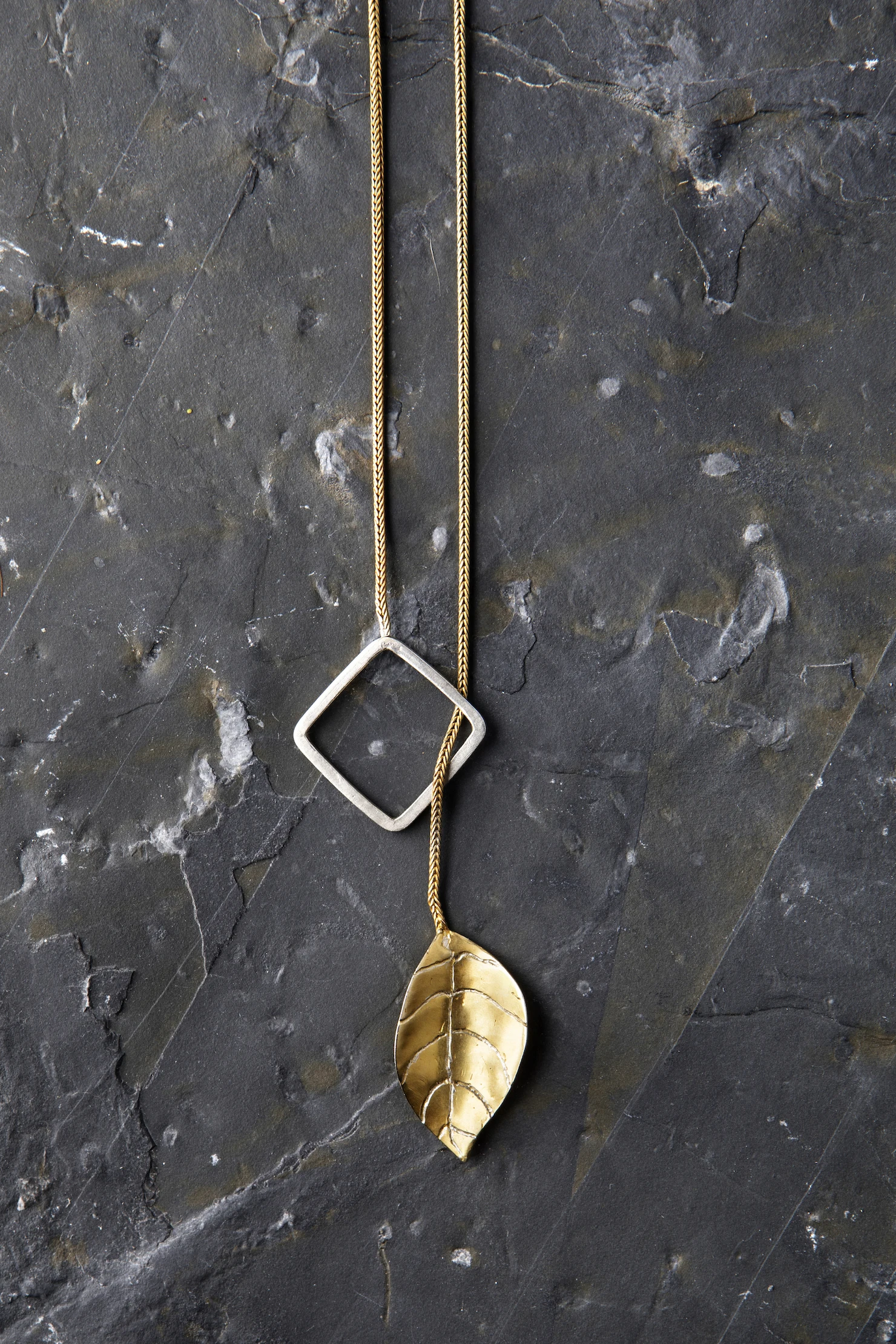 

Leaf symbol Gold Plated Silver Necklace