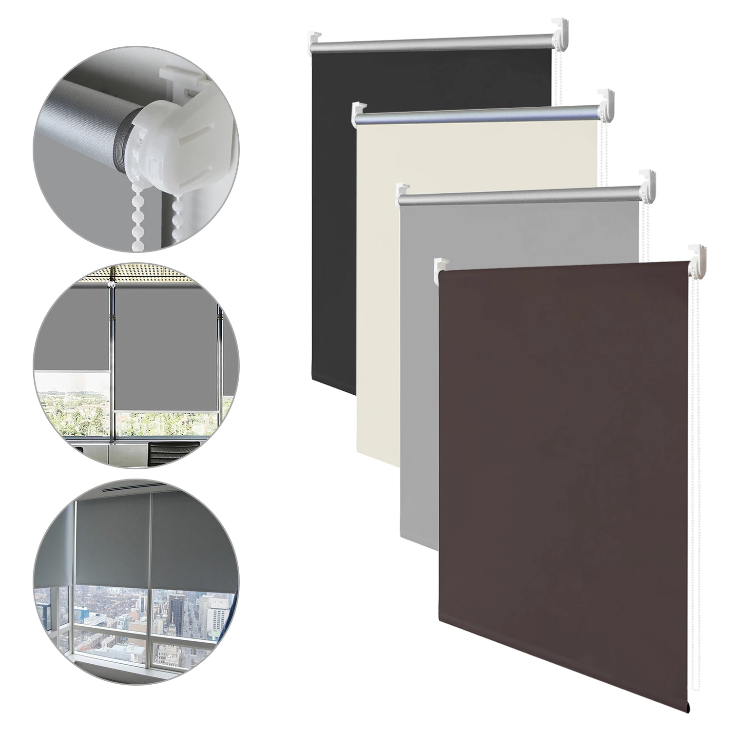 

Blackout roller blinds without drilling 100% polyester 50cm x 160cm blackout blinds window side blind punch free curtain